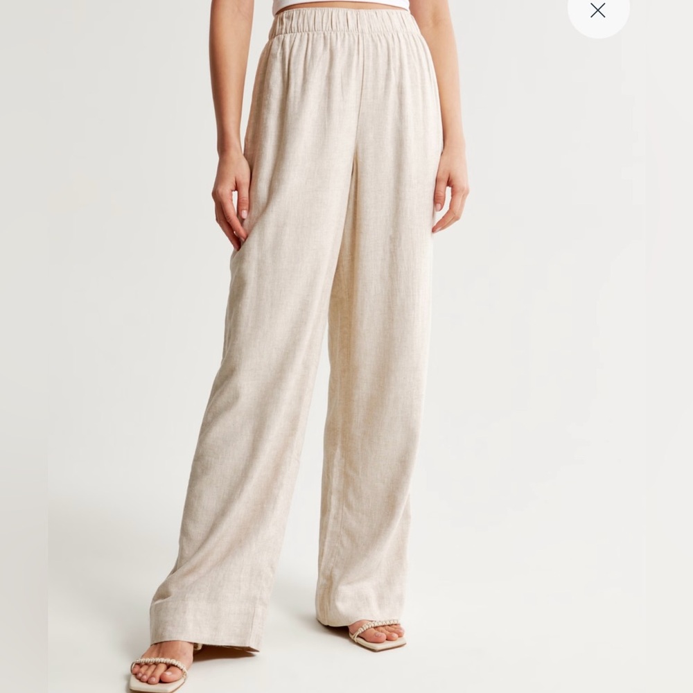 Abercrombie Linen Blend Pull-On Pants
